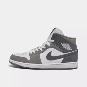 New sz 10 Nike Air Jordan 1 Mid SE Shoes White Cool Gray HF3216-100 Men's No Box